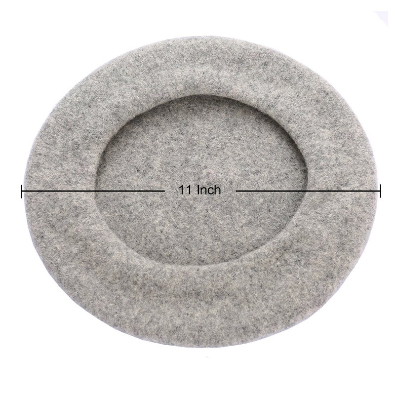 Wheebo Wool Beret Hat,Solid Color French Style Winter Warm Cap for Women Girls (Ashy Gray) - Image 4